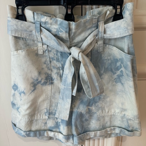 A.L.C. Blue Tie-Dye High Waist Shorts - Picture 8 of 10